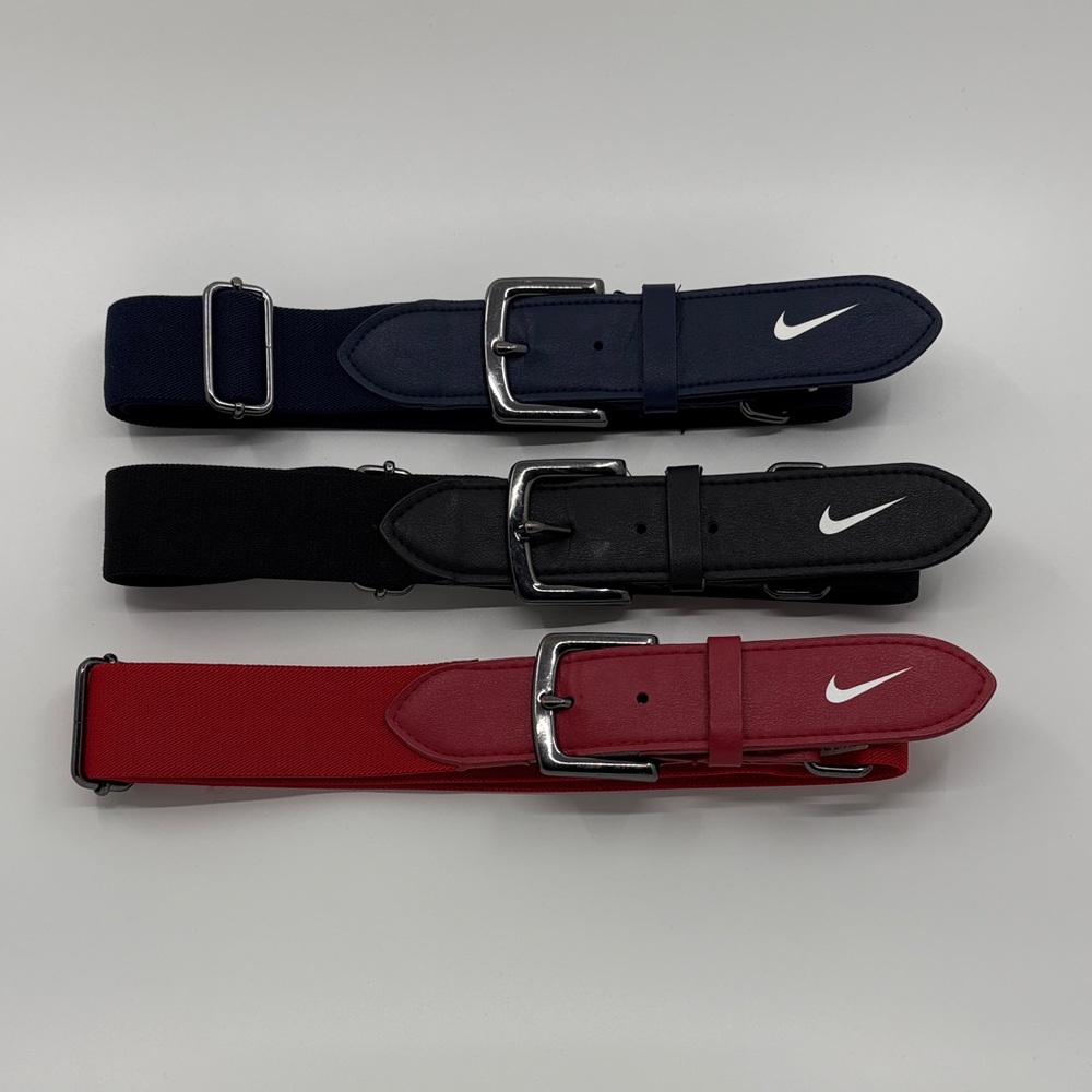 Nike Youth Adjustable Baseball Belts - Black, Navy, Red